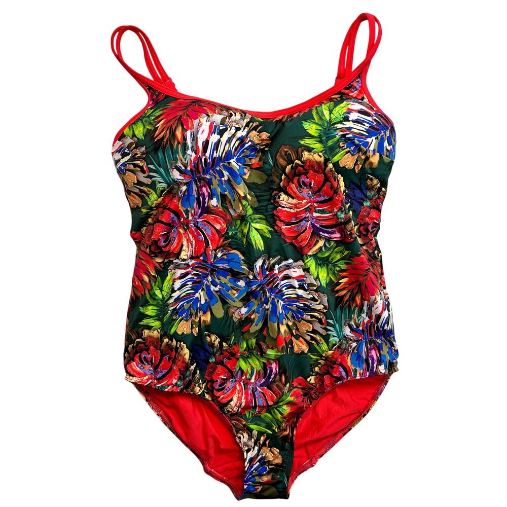 Prima Donna Swimsuit 34D  Size 8   Floral 1 piece Bright Tropical Adjustable